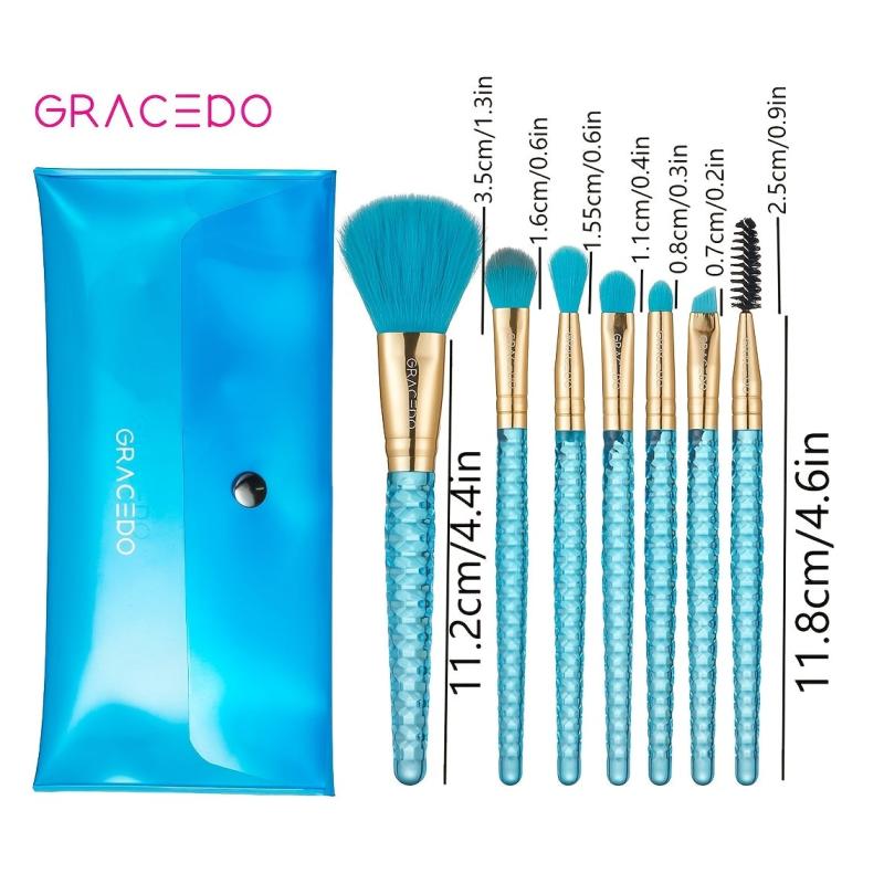 7pcs Makeup Brush Kit Crystal Handle Ideal Gift For Friends & Girls