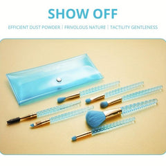 7pcs Makeup Brush Kit Crystal Handle Ideal Gift For Friends & Girls