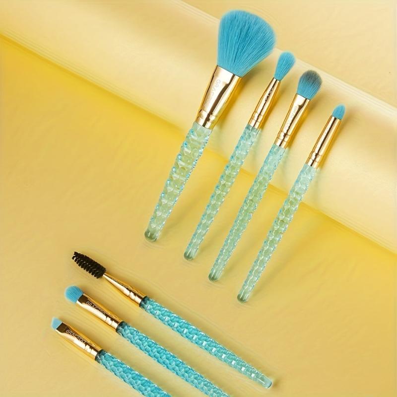 7pcs Makeup Brush Kit Crystal Handle Ideal Gift For Friends & Girls