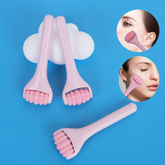 3pcs Pink Eye Massage Roller Silicone Wheel Beauty Tool