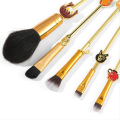 5pcs Anime Makeup Brush Set with Foundation, Eyeshadow, and Eyebrow Brushes