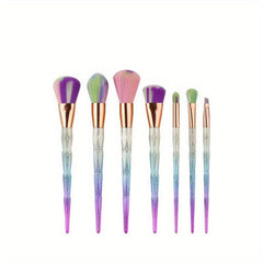 7pcs Colorful Makeup Brush Kit for Eyes & Face - Cruelty-Free Soft Bristles