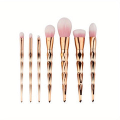 7pcs Colorful Makeup Brush Kit for Eyes & Face - Cruelty-Free Soft Bristles