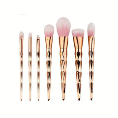 7pcs Colorful Makeup Brush Kit for Eyes & Face - Cruelty-Free Soft Bristles
