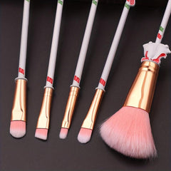 Christmas Theme Makeup Brush Set 5pcs Gift For Girls And Women