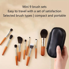9 Piece Makeup Brushes Set with Brush Bag