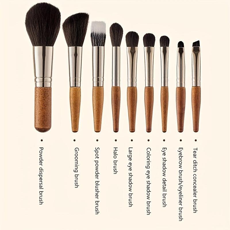 9 Piece Makeup Brushes Set with Brush Bag