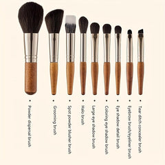 9 Piece Makeup Brushes Set with Brush Bag