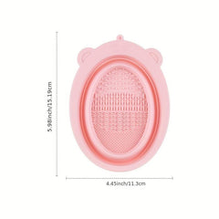 Silicone Brush Cleaning Mat and Bowl Set for Makeup Brushes