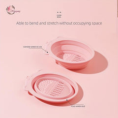 Silicone Brush Cleaning Mat and Bowl Set for Makeup Brushes