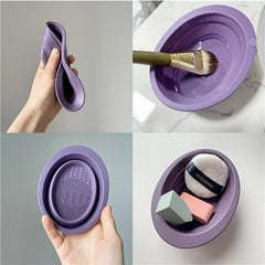 Silicone Makeup Brush Cleanser Mat & Bowl