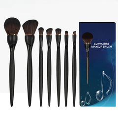 7pcs Ergonomic Portable Makeup Brush Set Hot Pink