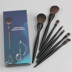 7pcs Ergonomic Portable Makeup Brush Set Hot Pink