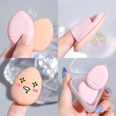 3pcs Mini Powder Puff with Finger Holder and Storage Box