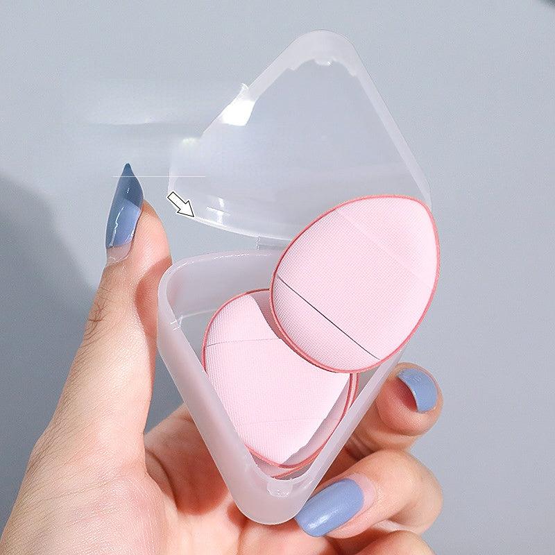 3pcs Mini Powder Puff with Finger Holder and Storage Box