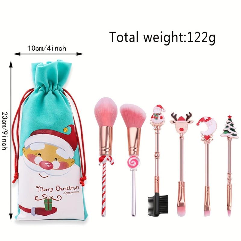 Metal Makeup Brush Set Christmas Tree Holiday Gift
