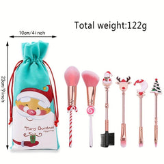 Metal Makeup Brush Set Christmas Tree Holiday Gift