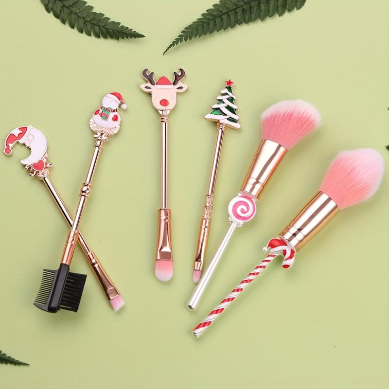Metal Makeup Brush Set Christmas Tree Holiday Gift