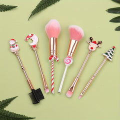 Metal Makeup Brush Set Christmas Tree Holiday Gift