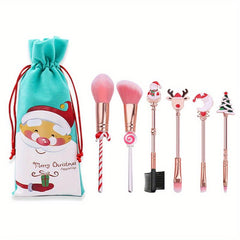 Metal Makeup Brush Set Christmas Tree Holiday Gift