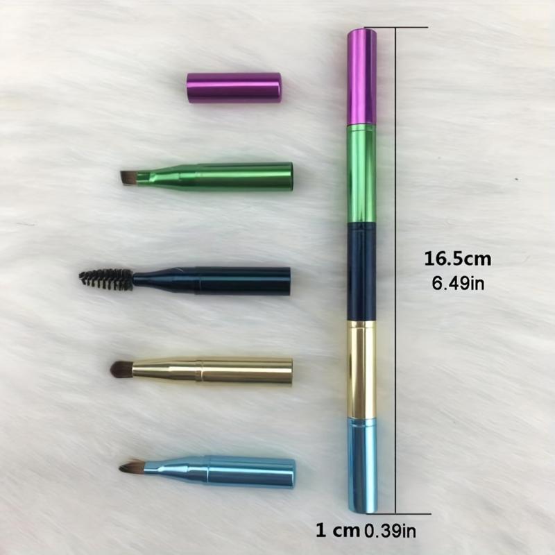 4-In-1 Travel Size Makeup Brush Set Eyeshadow, Eyebrow, Spoolie, Lip Brushes
