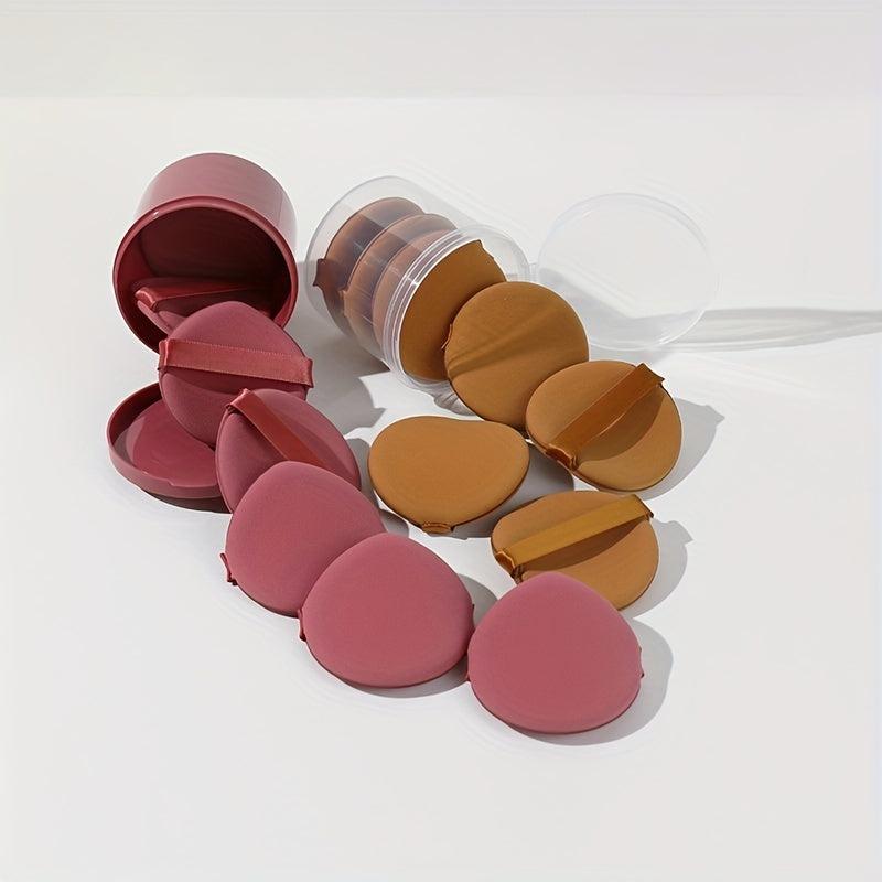 7pcs Powder Puff in Storage Box, Soft Makeup Sponge