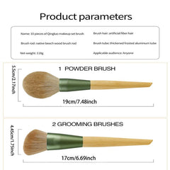 10pcs Makeup Brush Kit Eyeshadow Foundation Blush Highlighter Eyebrow