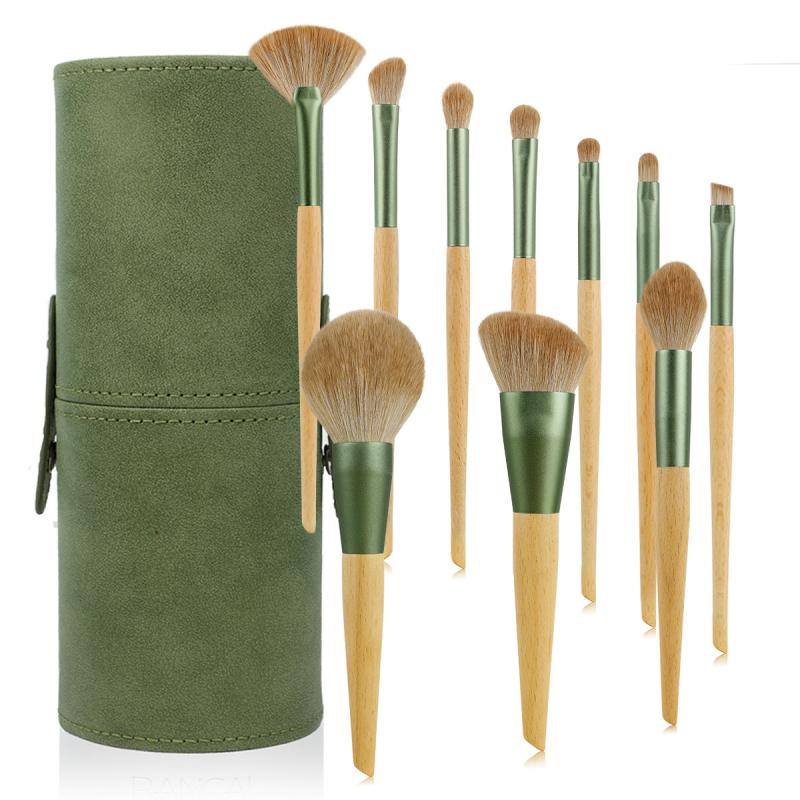 10pcs Makeup Brush Kit Eyeshadow Foundation Blush Highlighter Eyebrow
