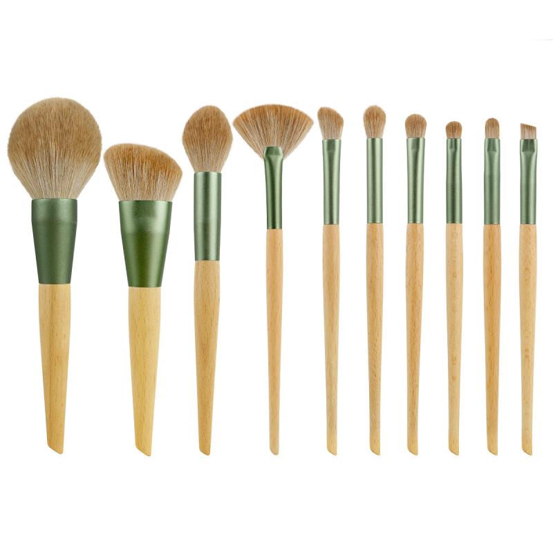 10pcs Makeup Brush Kit Eyeshadow Foundation Blush Highlighter Eyebrow
