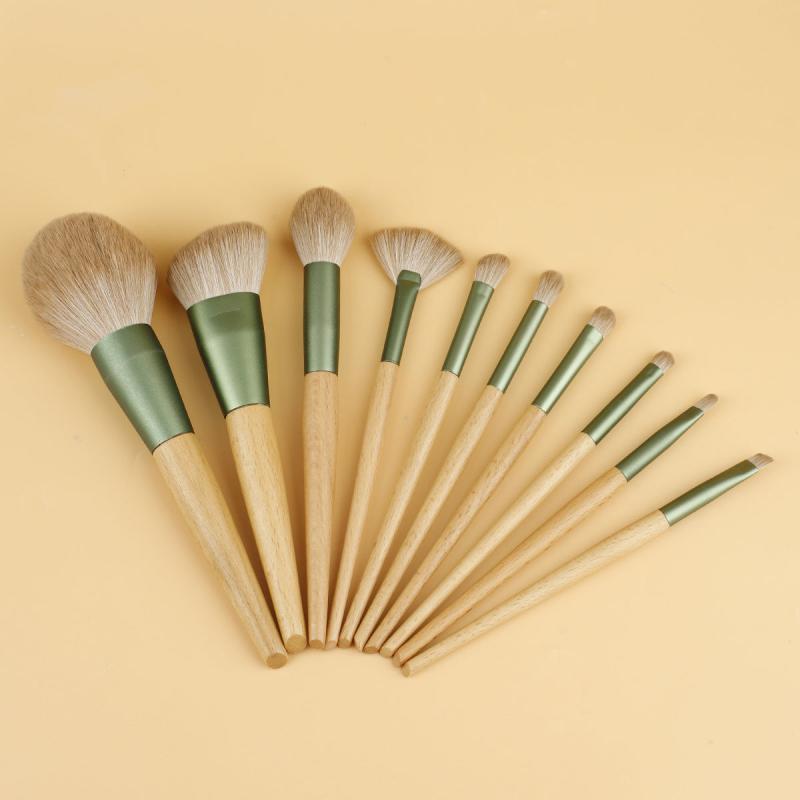 10pcs Makeup Brush Kit Eyeshadow Foundation Blush Highlighter Eyebrow