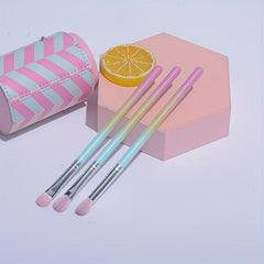 10pcs Gradient Makeup Brush Set With Storage Bucket Case