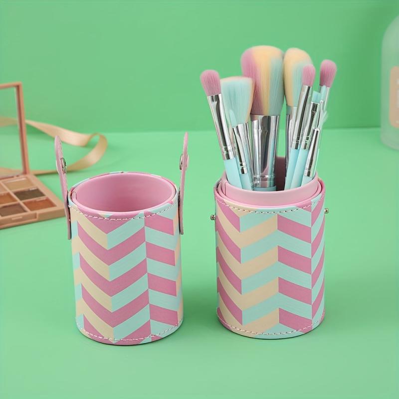 10pcs Gradient Makeup Brush Set With Storage Bucket Case