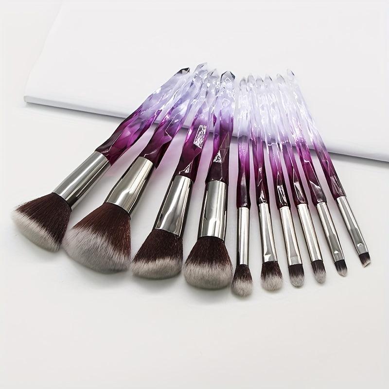 10pcs Crystal Diamond Makeup Brush Set Professional Make Up Kit