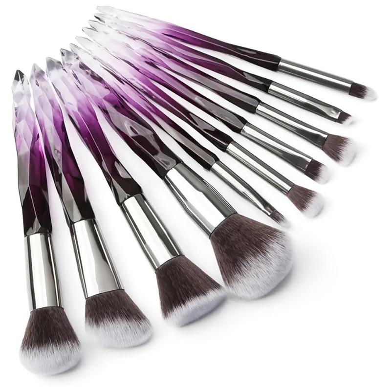10pcs Crystal Diamond Makeup Brush Set Professional Make Up Kit