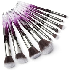 10pcs Crystal Diamond Makeup Brush Set Professional Make Up Kit