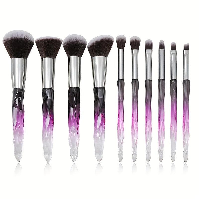 10pcs Crystal Diamond Makeup Brush Set Professional Make Up Kit