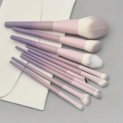10pcs Cone Makeup Brush Set with Synthetic Bristles & Wooden Handle