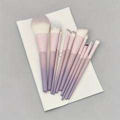 10pcs Cone Makeup Brush Set with Synthetic Bristles & Wooden Handle