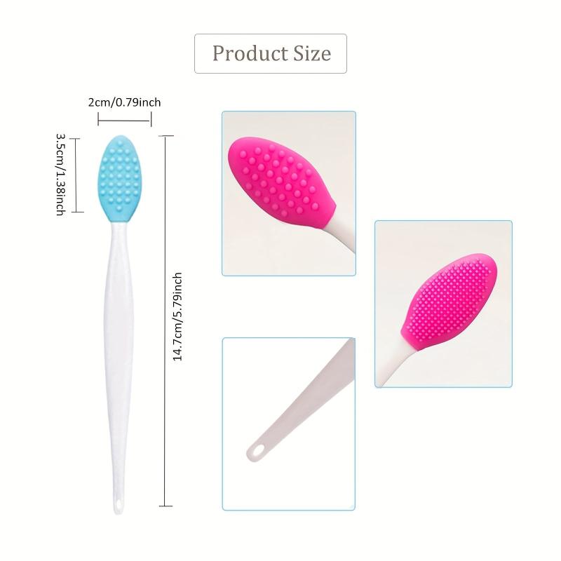 30pcs Double Sided Lip Scrub Brush Soft Silicone Exfoliator 3 Colors
