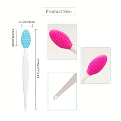 30pcs Double Sided Lip Scrub Brush Soft Silicone Exfoliator 3 Colors