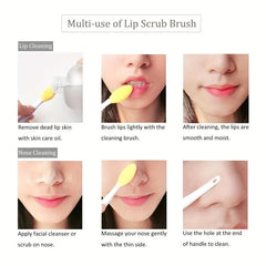 30pcs Double Sided Lip Scrub Brush Soft Silicone Exfoliator 3 Colors