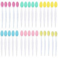30pcs Double Sided Lip Scrub Brush Soft Silicone Exfoliator 3 Colors