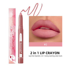 Matte Lip Crayon Dual Use Lip Liner Lipstick Pencil