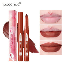Matte Lip Crayon Dual Use Lip Liner Lipstick Pencil