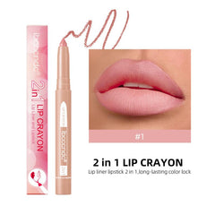 Matte Lip Crayon Dual Use Lip Liner Lipstick Pencil