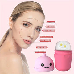 Silicone Ice Cube Tray and Facial Massager for Skin Care
