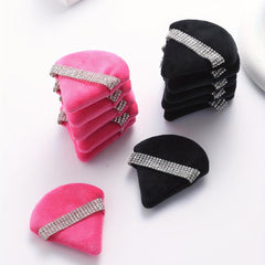 12Pcs Triangle Powder Puff with Crystal Strap for Face Makeup