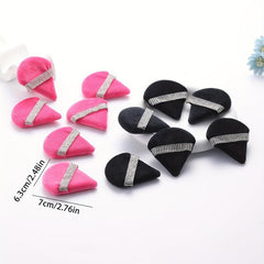 12Pcs Triangle Powder Puff with Crystal Strap for Face Makeup