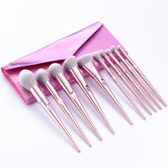 10 Pcs Makeup Brush Set with Bag Professional Cosmetic Brush Tools
