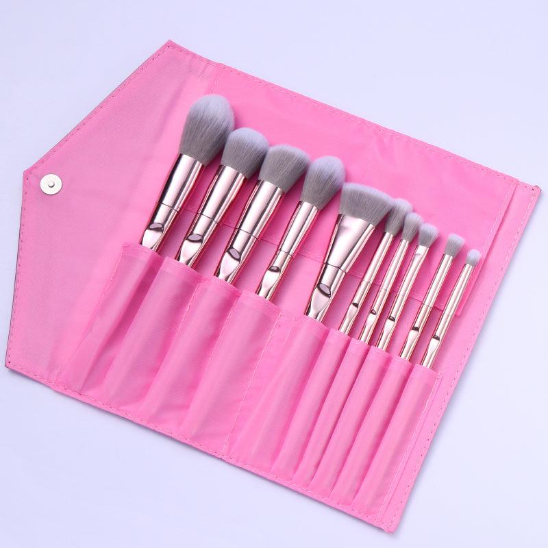 10 Pcs Makeup Brush Set with Bag Professional Cosmetic Brush Tools